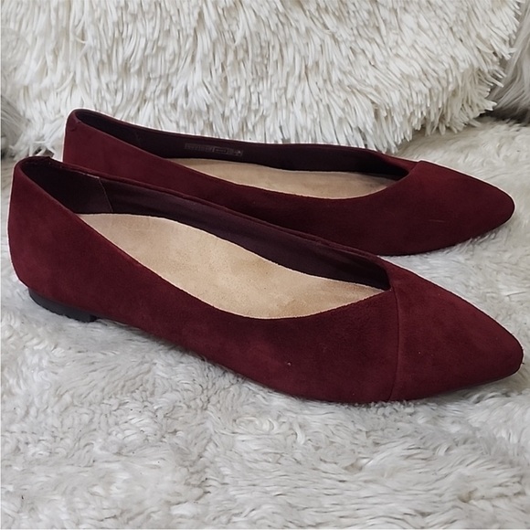 🍒 Vionic Comfort Orthopedic Burgundy Dark Red Flats Size 10 - Picture 2 of 9